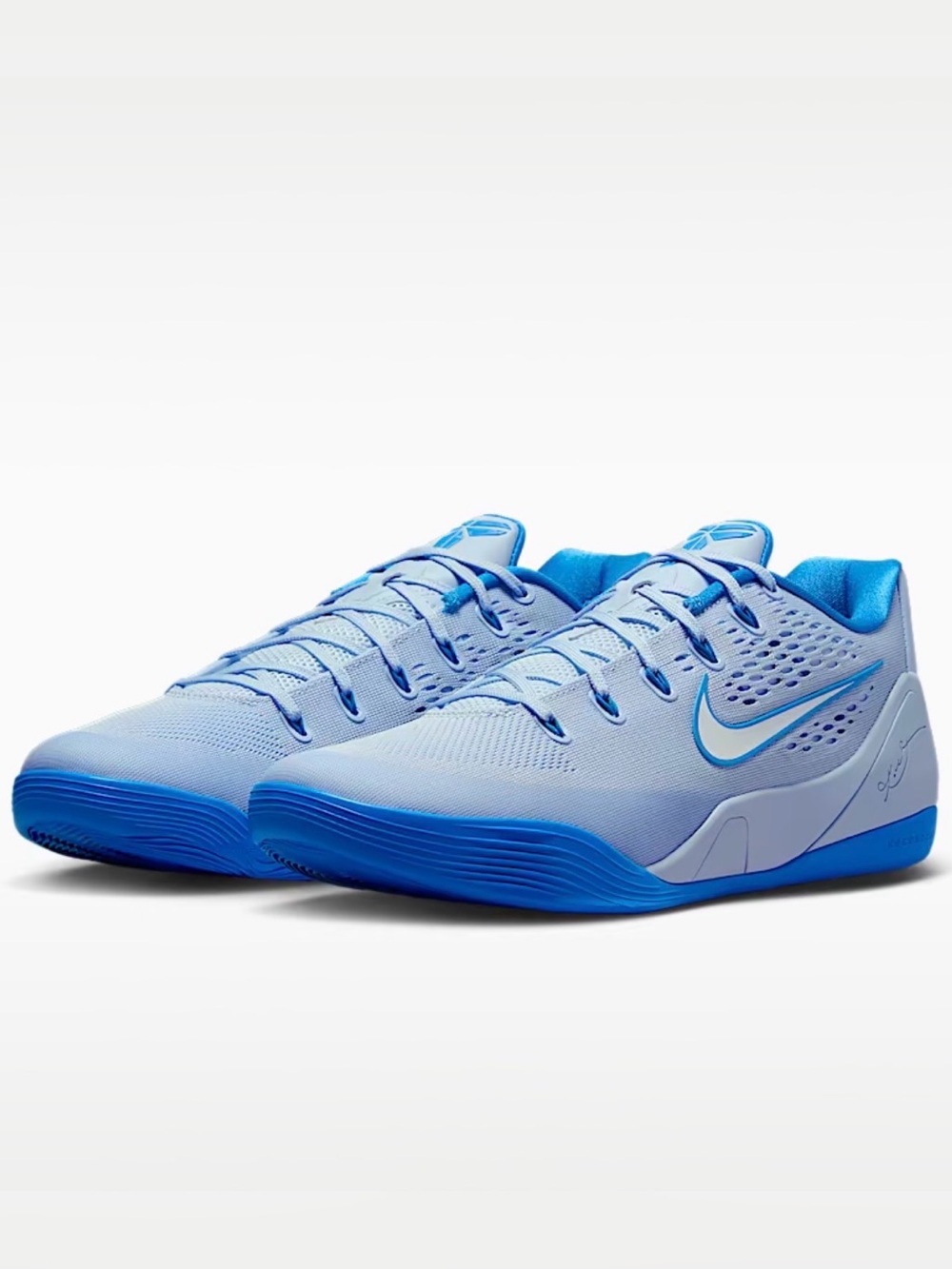Kobe IX Elite Low Em Protro Hydrogen Blue/White/Light Photo Blue Size 8 Women